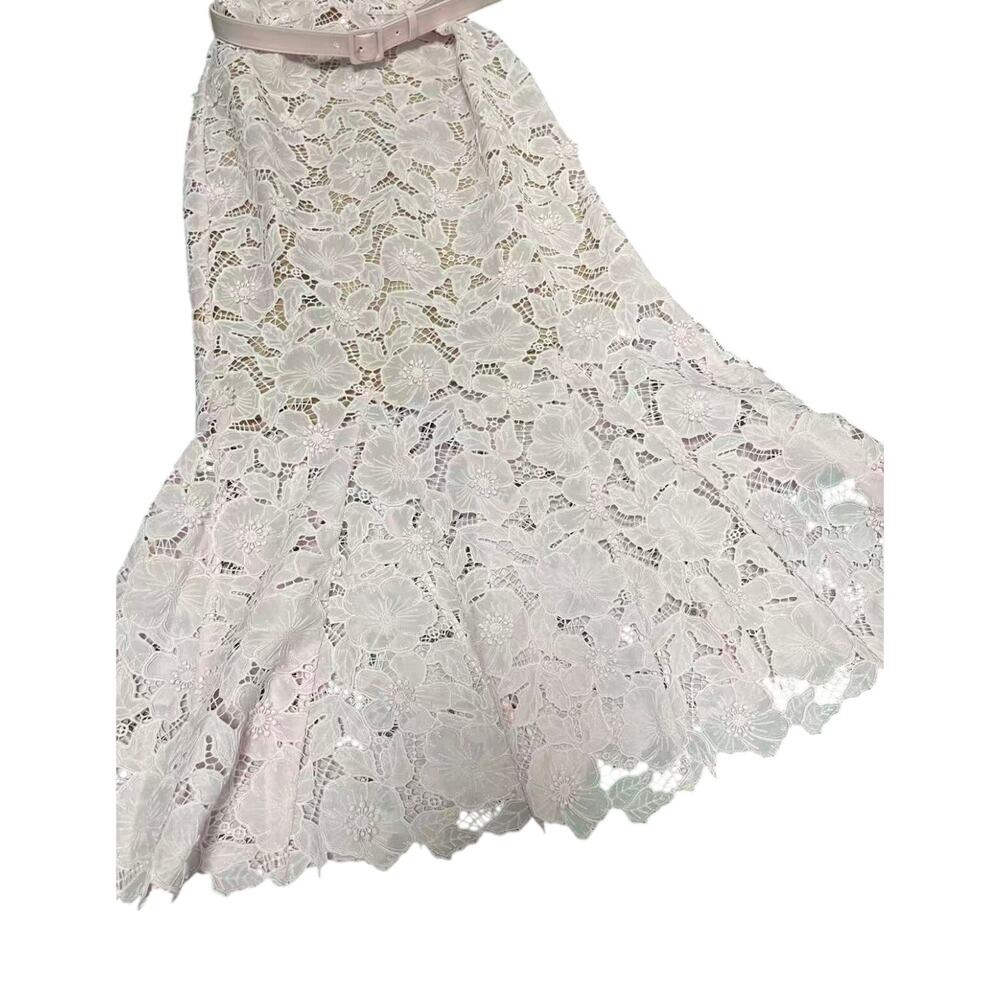 Self Portrait Pink Guipure Lace Midi Dress - Picture 9 of 9